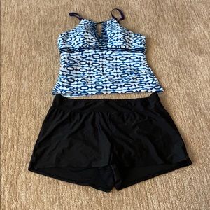 Women’s swim tankini top swim shorts sz 3x